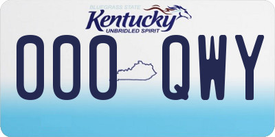 KY license plate 000QWY