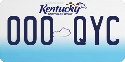 KY license plate 000QYC