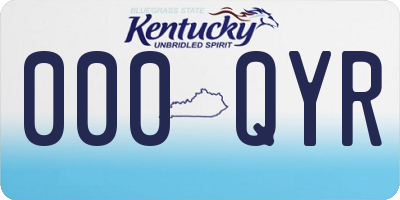 KY license plate 000QYR