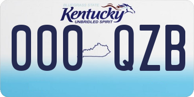 KY license plate 000QZB