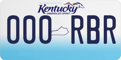 KY license plate 000RBR