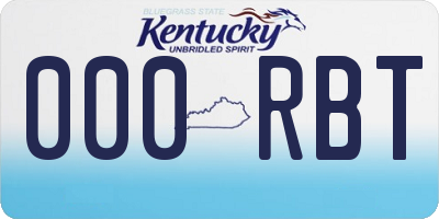 KY license plate 000RBT