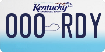 KY license plate 000RDY