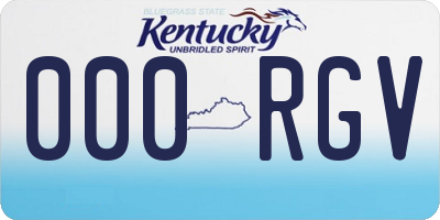 KY license plate 000RGV