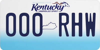 KY license plate 000RHW