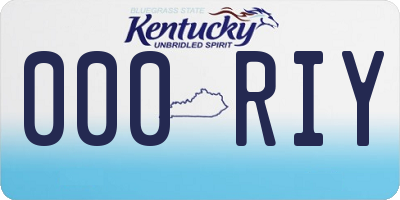 KY license plate 000RIY