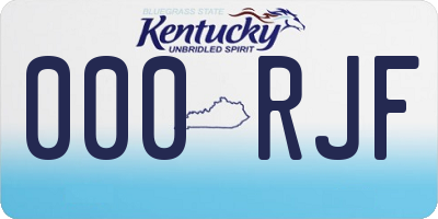 KY license plate 000RJF
