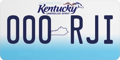KY license plate 000RJI