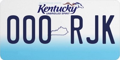KY license plate 000RJK