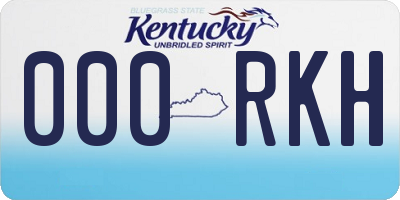 KY license plate 000RKH