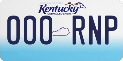 KY license plate 000RNP