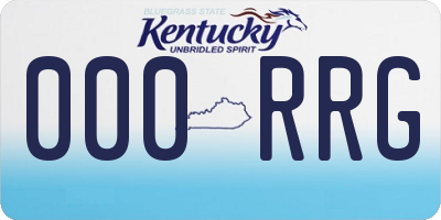 KY license plate 000RRG