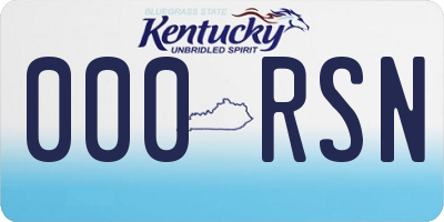 KY license plate 000RSN