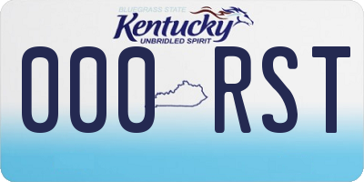 KY license plate 000RST