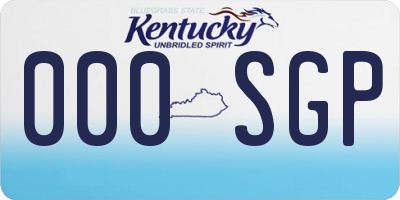 KY license plate 000SGP
