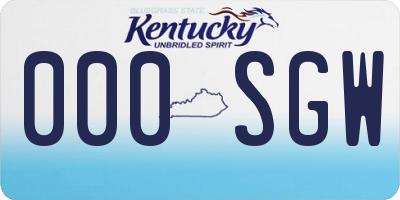 KY license plate 000SGW