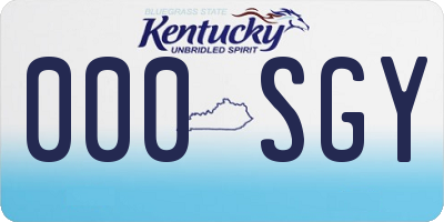 KY license plate 000SGY
