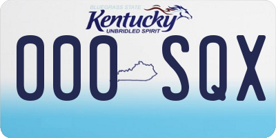 KY license plate 000SQX