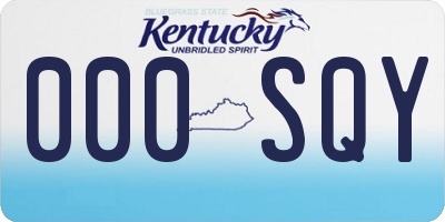 KY license plate 000SQY