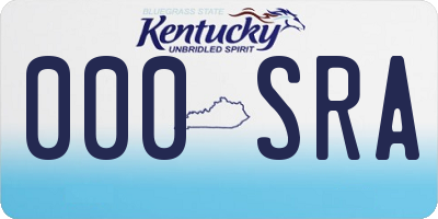 KY license plate 000SRA