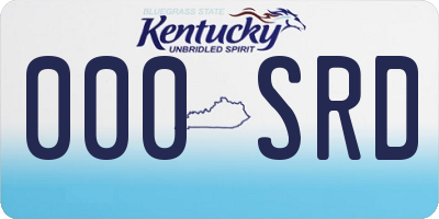 KY license plate 000SRD