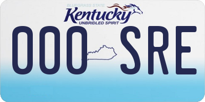KY license plate 000SRE