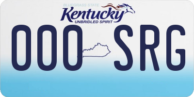 KY license plate 000SRG