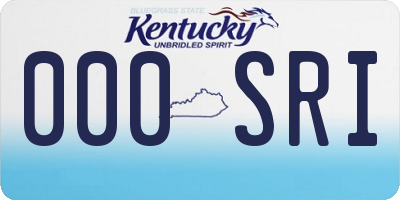 KY license plate 000SRI