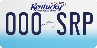 KY license plate 000SRP