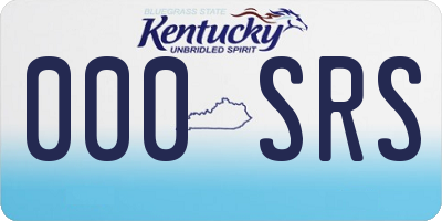 KY license plate 000SRS