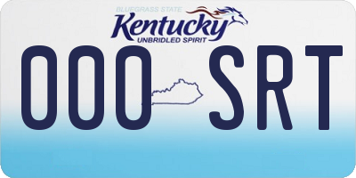 KY license plate 000SRT