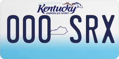KY license plate 000SRX