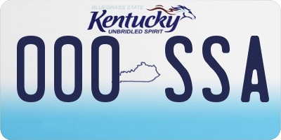 KY license plate 000SSA