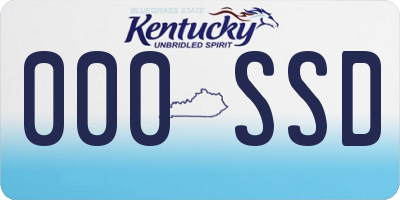 KY license plate 000SSD