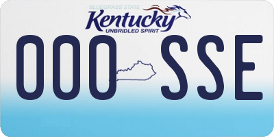KY license plate 000SSE