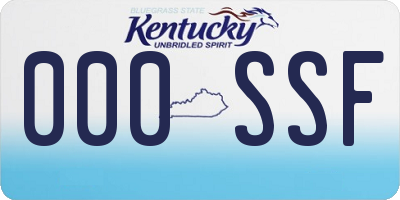 KY license plate 000SSF