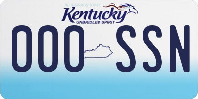 KY license plate 000SSN