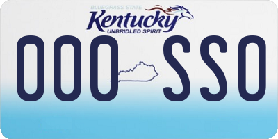 KY license plate 000SSO