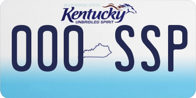 KY license plate 000SSP