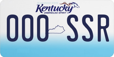 KY license plate 000SSR