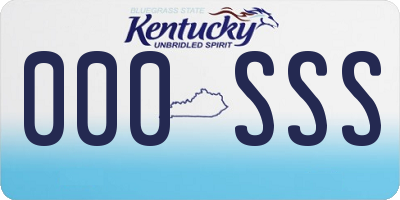 KY license plate 000SSS