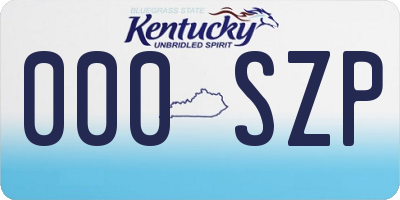KY license plate 000SZP