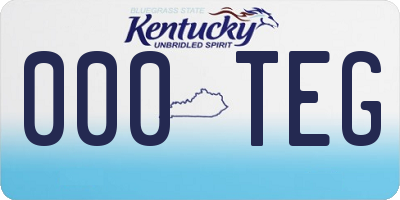 KY license plate 000TEG