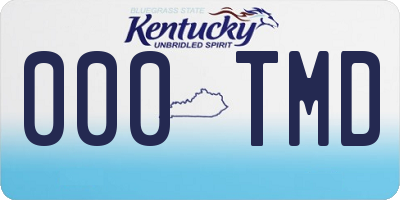 KY license plate 000TMD