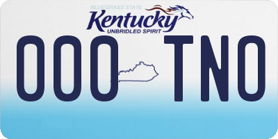 KY license plate 000TNO