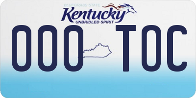 KY license plate 000TOC