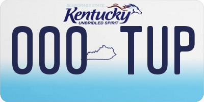 KY license plate 000TUP