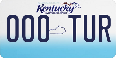 KY license plate 000TUR