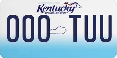 KY license plate 000TUU