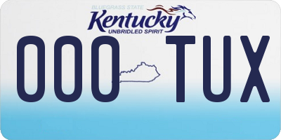 KY license plate 000TUX